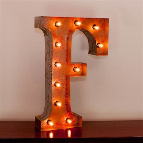 Vintage Marquee Letter F With Lights 24 Inches Tall