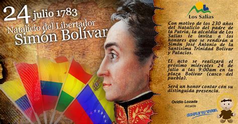 Es momento de avanzar, hablar y comunicar. Alcaldía Los Salias: 24 de julio de 1783. Natalicio del ...