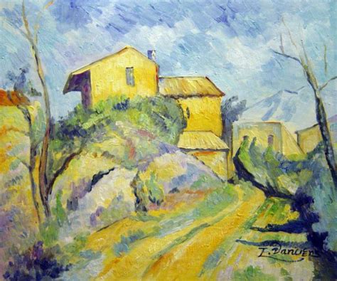 Maison Maria With A View Of Chateau Noir Painting By Paul Cezanne