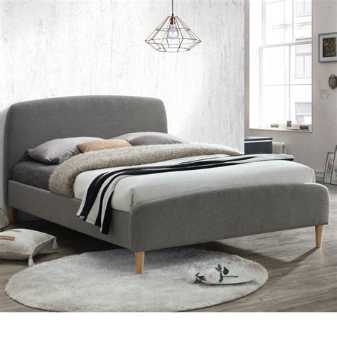 Quebec Grey Fabric Bed 4ft Small Double