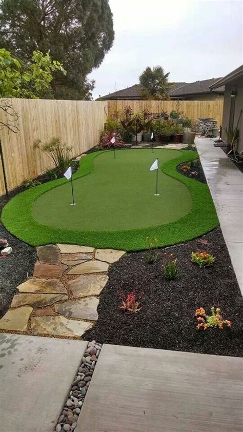 Getting a dream backyard—not to mention maintaining it—takes a lot of work. Putting green sideyard | Home Putting Green | Back Yard ...