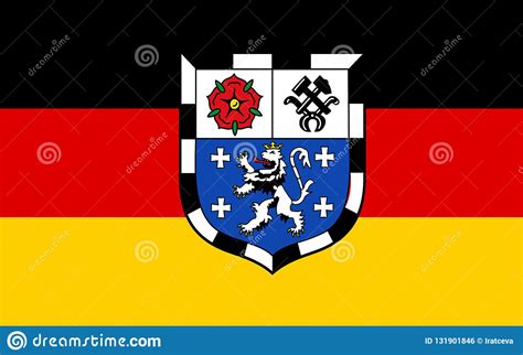 Flag Of Saarbrucken Is The Capital Of Saar Germany Stock Illustration