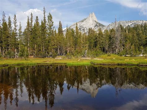 Mountain Peak Reflection In Water In Yosemite National Park Stock Photo