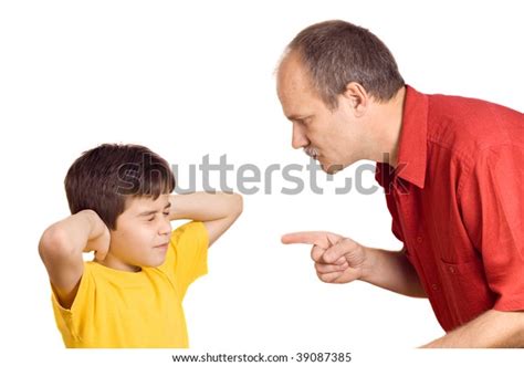 Father Scolding His Son Pointed Finger Stock Photo Edit Now 39087385