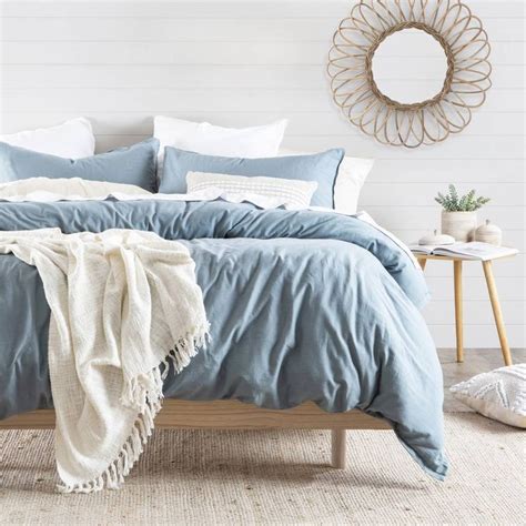 262 отметок «нравится», 3 комментариев — melanie turner (@melanieturnerinteriors) в instagram: Washed Linen Look Dusty Blue Quilt Cover Set | Pillow Talk ...