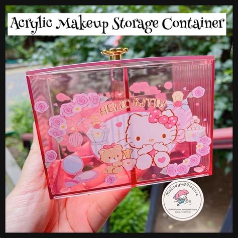 Acrylic Storage Container For Makeupcotton Buds In Sanrio Characters