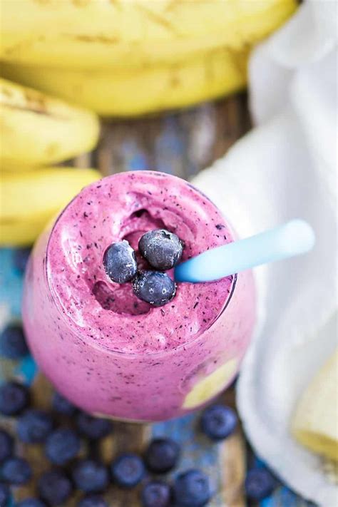 Super Thick Blueberry Banana Smoothies Dairy Free Option