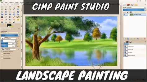 Landscape Painting Using Gimp Paint Studio Youtube
