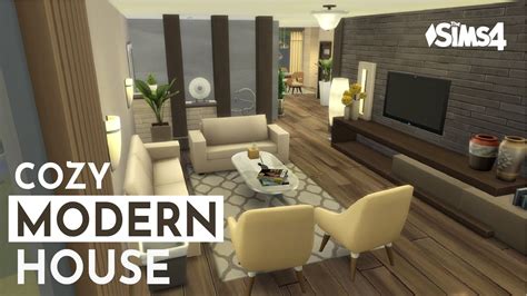 Cozy Modern House No Cc The Sims 4 Stop Motion Build Youtube