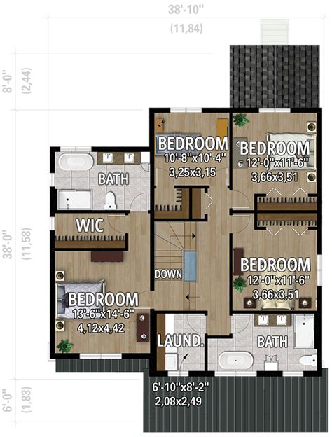 Two Story New American Home Plan With Second Level Master Suite