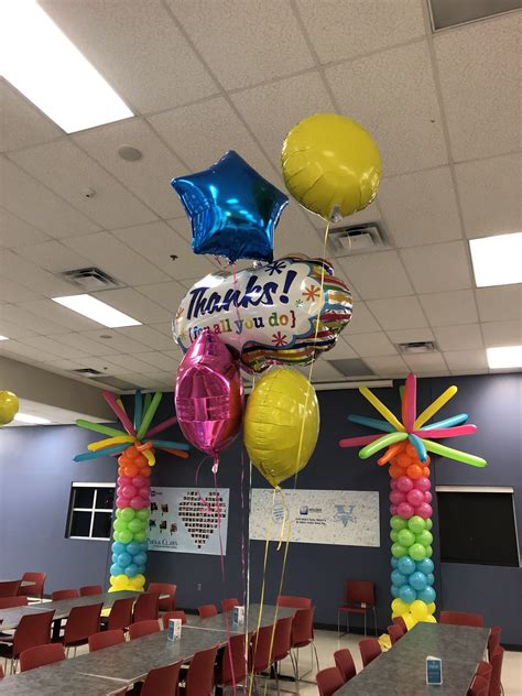 “appreciation Day” With 2 Festive Colorful Balloon Columns With Funky