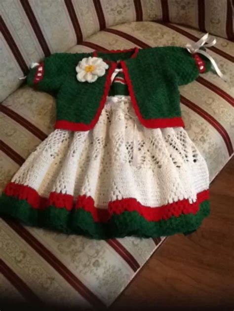 Crochet Pattern For Christmas Dress Outfit Little Girl Christmas
