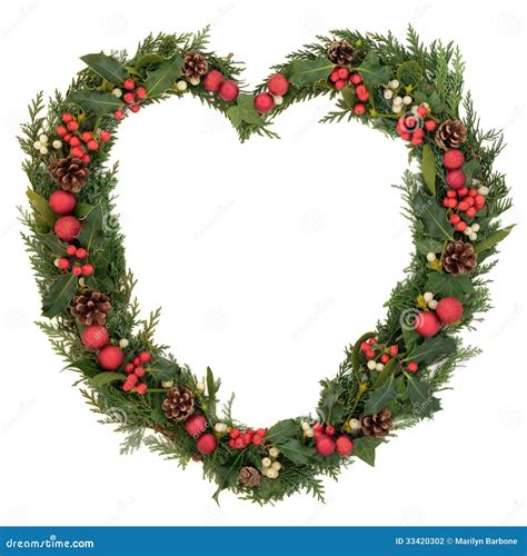 Heart Shaped Christmas Wreath Stock Photo Image Of Romance Mistletoe