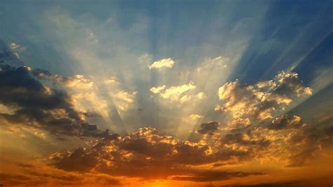Hd Wallpaper Sunset Afternoon Sky Clouds Rays Light Cloud Sky