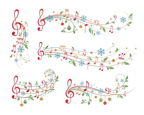 Christmas Music Notes Border Clip Art