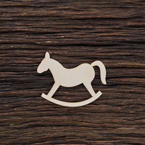 Wooden Rocking Horse Shape For Crafts And Decoration Laser | Etsy