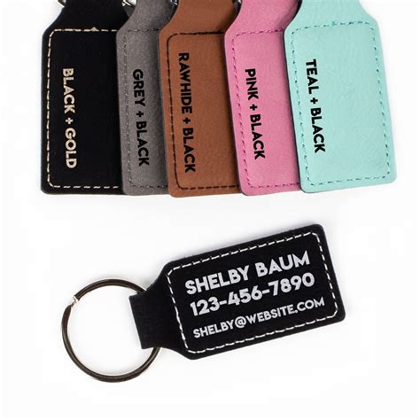 Personalized Business Bulk Keychains Faux Leather Custom Etsy