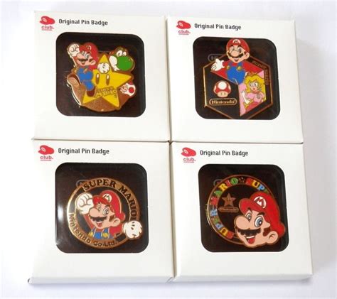 Club Nintendo Super Mario Pins Original Pin Badge 4 Sets New Japan Pin