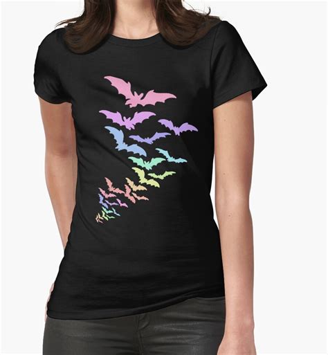 Pastel Bats Womens Fitted T Shirts By Flansolo Redbubble