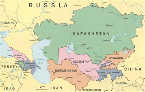 Caucasus And Central Asia Mapa De Asia Central Mapa P
