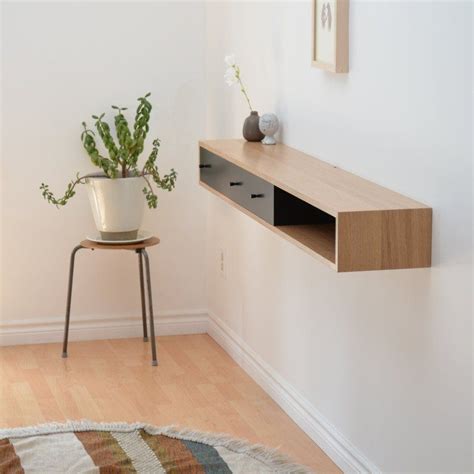 Floating Console Table 1400 Floating Shelf With Drawer Oak