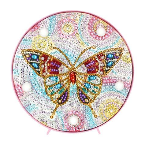 Diy Full Drill Diamond Painting Butterfly Led Night Lamp Home Decor