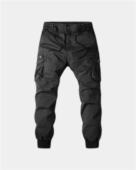 Mens Black Cargo Pants Techwear Division