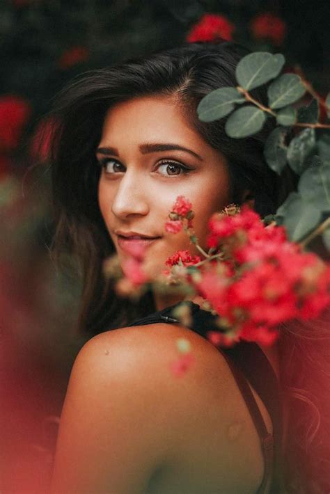 Portraits Of Most Beautiful Women With Flowers Female Portrait
