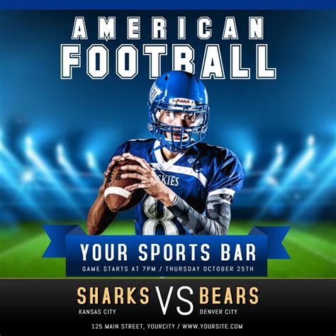 American Football Screening At Sports Bar Ad Football Poster Sports