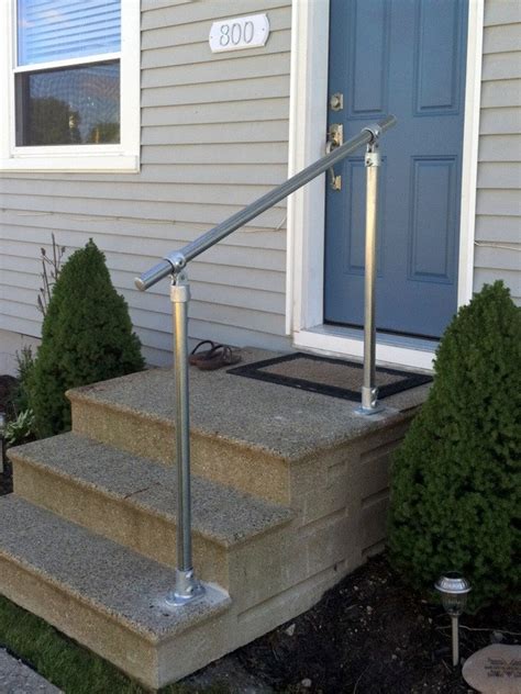 This page is about 2 step hand railing,contains standard single post hand rail 1 or 2 step railing for stairs,single post ornamental hand rail 1 or 1 to 2 step wrought iron wall mount grab hand rail step rail modern design. Surface C50 - Outdoor Stair Railing, Easy Install Handrail ...