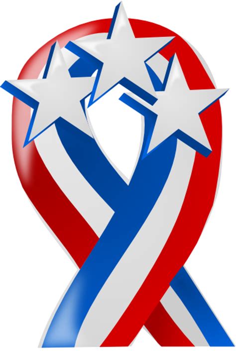 Red White And Blue Ribbon With Stars Clip Art At Vector
