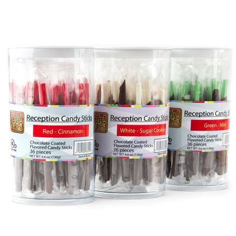 Holiday Mix Reception Candy Sticks Chocolate Dipped • Reception Candy