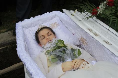 Andreea Brazovan In Her Open Casket During Her Burial Dead Bride