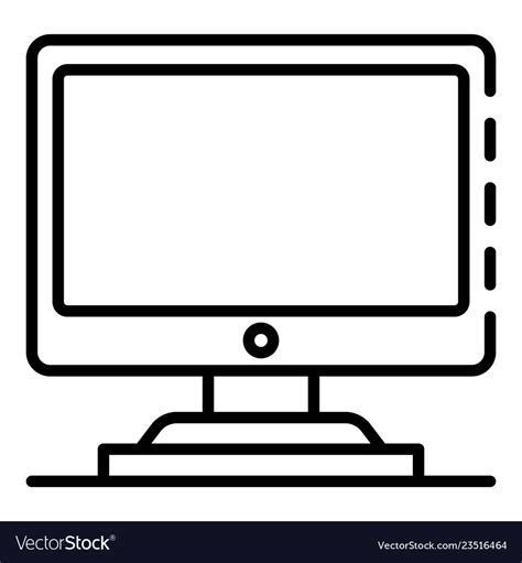 Desktop Computer Pc Icon Outline Style Royalty Free Vector