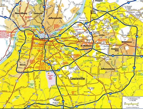 Louisville Road Map Road Map Of Louisville Ky Kentucky Usa