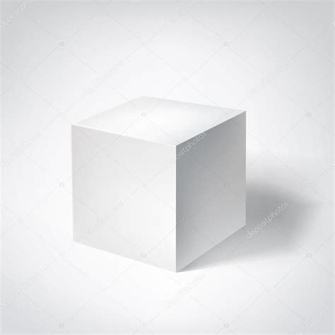 Figura Geométrica De Cubo 3d Blanco Con Sombra Ilustración Vectorial 2023