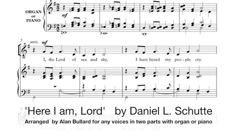 Here I Am Lord By Daniel L Schutte Arranged By Alan Bullard For