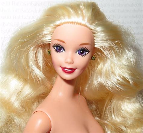 Nude Barbie Mattel Wavy Blonde Purple Eyes Holiday Superstar Doll For