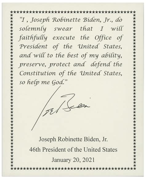 Sell Or Auction Your Autographed Joe Biden Signed Inauguration Invitation