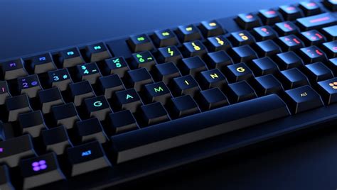 Premium Photo Mechanical Keyboard With The Word Gaming Illuminated On