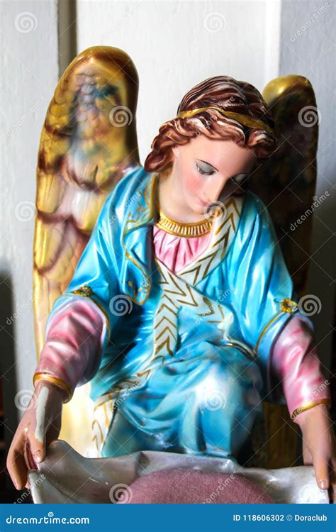 Statue Of Christian God Of Nativity Of Our Lady Cathedral Stock Photo