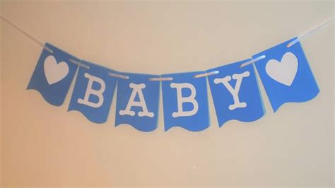 Welcome Baby Banner Baby Shower Banner Blue Baby Banner Etsy