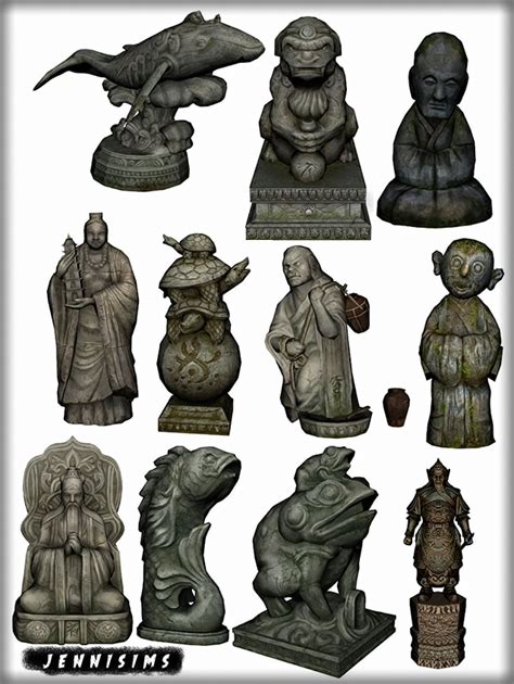 Jennisims Downloads Sims 4garden Statues 11items Sims 4 Body Mods