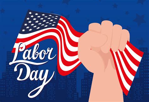 Happy Labor Day Holiday Celebration Banner With Usa Flag 2024052 Vector