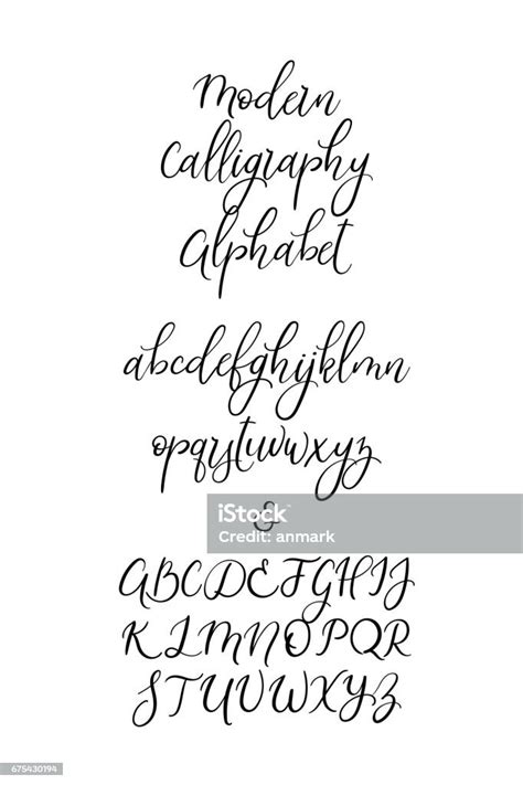 Handwritten Brush Letters Abc Modern Calligraphy Hand Lettering Vector 73920 Hot Sex Picture