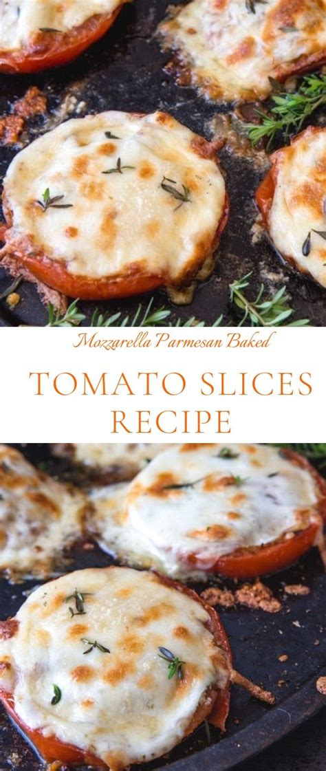 Place the tomatoes, cut side up, on a baking sheet or in a baking pan. Mozzarella Parmesan Baked Tomato Slices Recipe - Eat Well