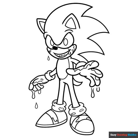 Sonic EXE Coloring Page Easy Drawing Guides