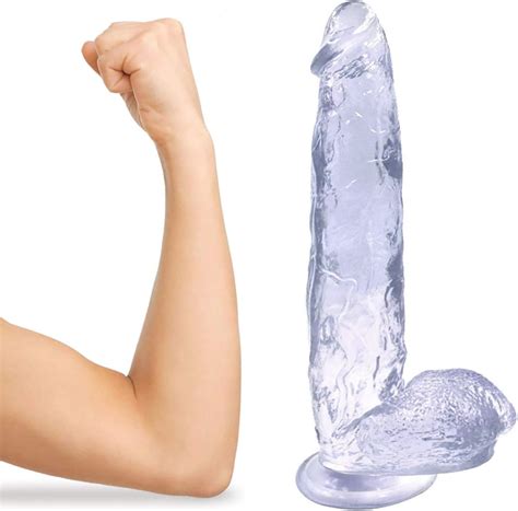 Cm X Cm Realistic Dildo With Strong Suction Cup Replica Of Real Glans And Plump Testicles