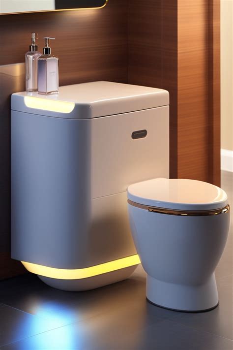 Lexica An Elegant Futuristic Toilet Stool With Sleek Lines Glowing