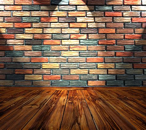 Brick Wall 3 Floor Hardwood Room Spotlight Wood Hd Wallpaper Peakpx